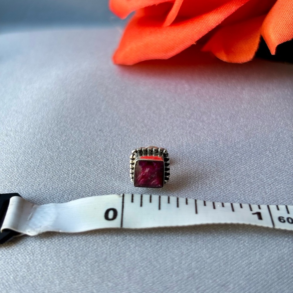 Sterling Silver Natural Ruby Bezel Set Earrings - image 7